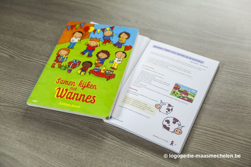 Het prentenboek Samen kijken met Wannes, gebruikt bij taaloefeningen.